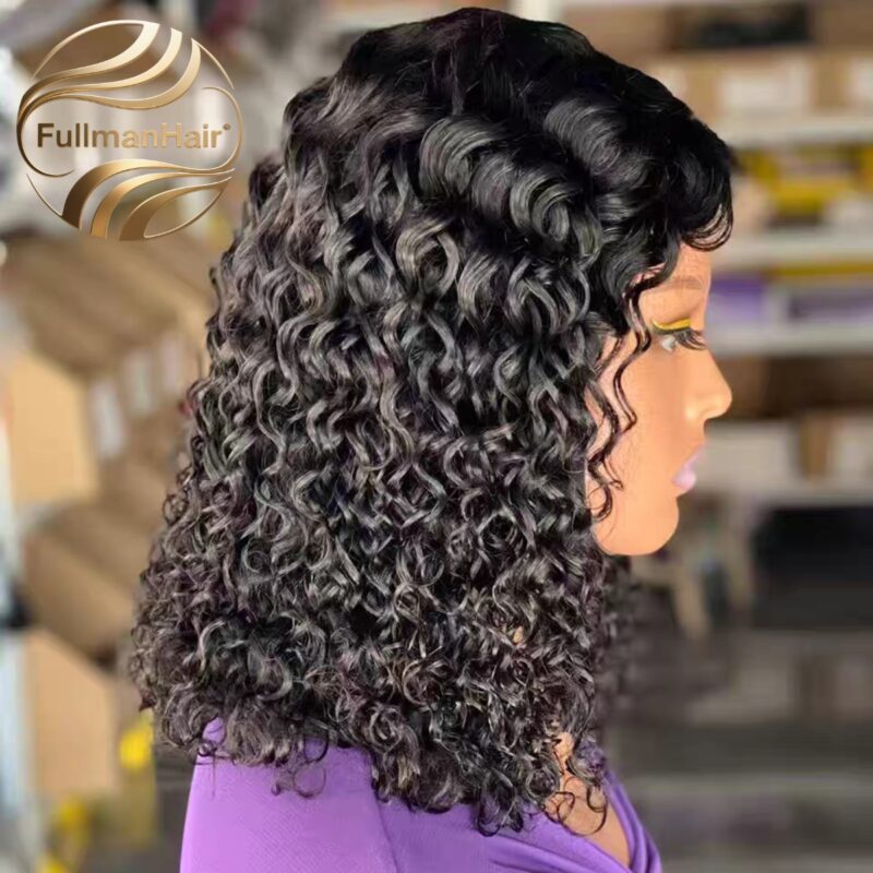 4*4 Swiss Lace SDD Pixie curl  200% Density 16"