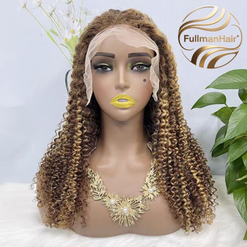13x4 HD Lace 200% Density P4-27 Jerry Curl Wig 28 Inch Full Hair