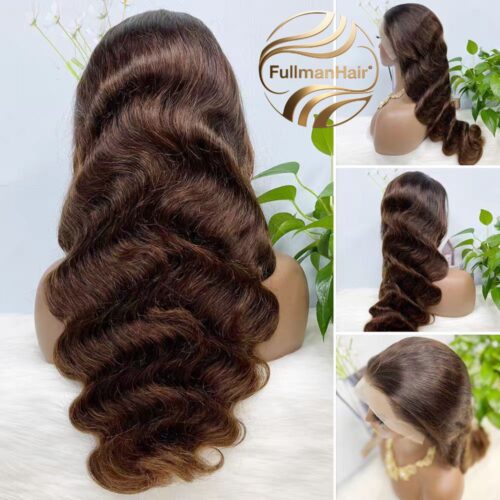 13x4 HD Lace 200% Density 4# Body Wave 30 Inch Full Hair Wig